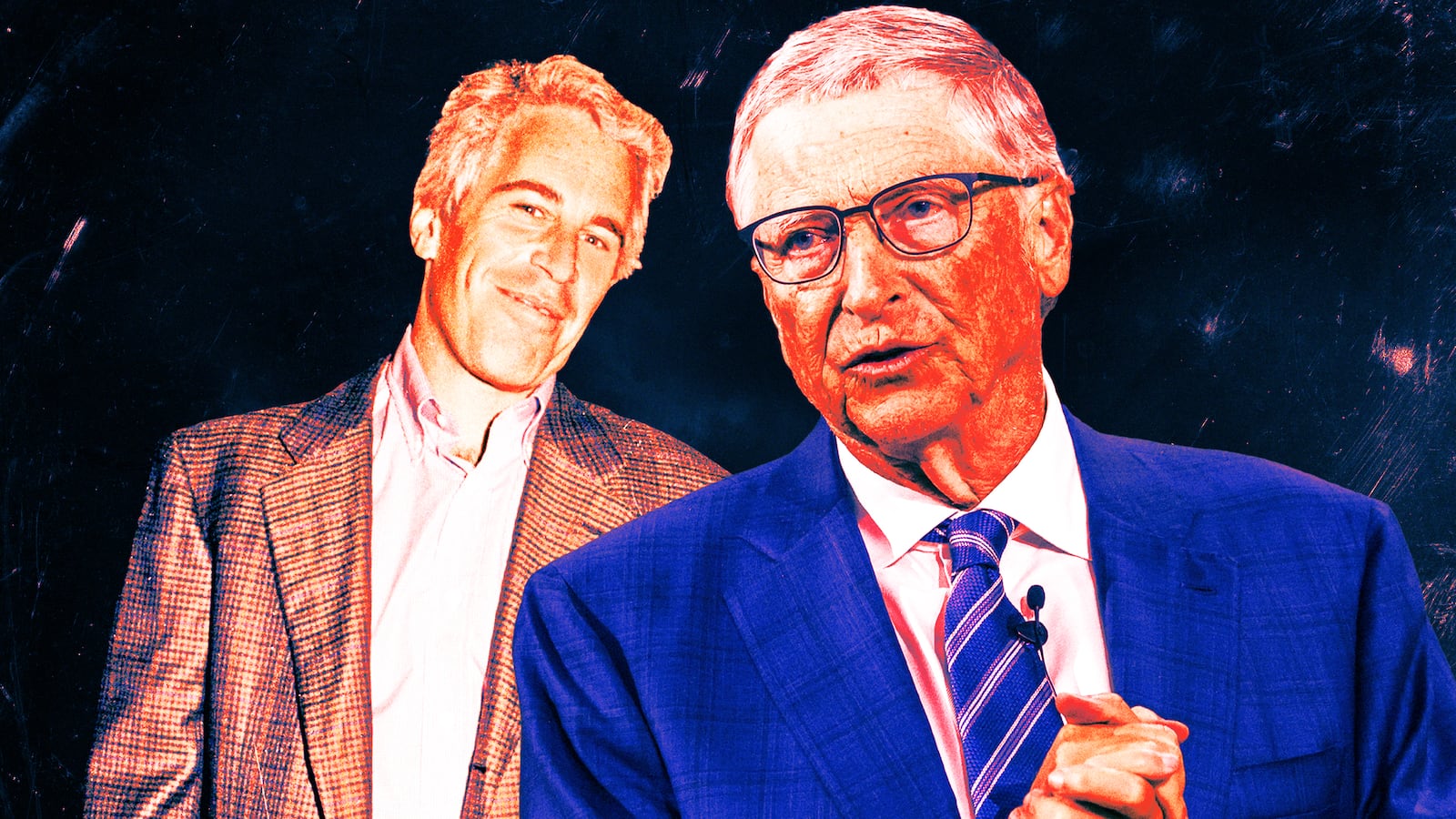 A photo illustration of Bill Gates and Jeffrey Epstein.