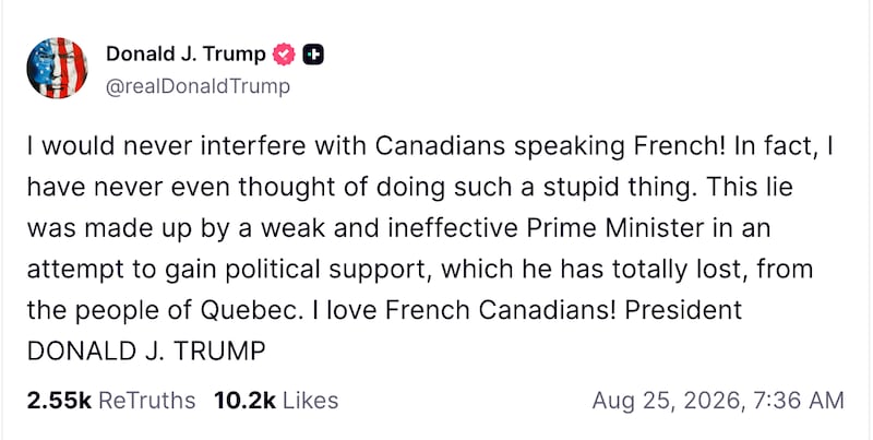Trump goes on an anti-Canada posting spree.