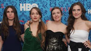 Zosia Mamet, Jemima Kirke, producer Lena Dunham and Allison Williams attend the HBO with the Cinema Society host the New York premiere of HBO's "Girls" at the School of Visual Arts Theater on April 4, 2012 in New York City.