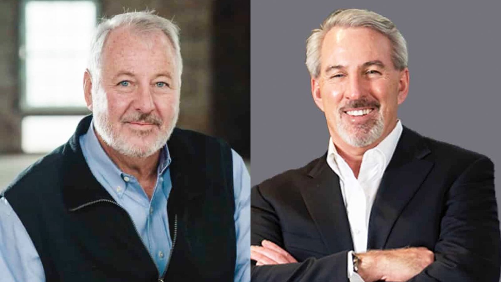 Timothy and Jonathan Kinsley, 59 and 57 respectively, pose for a photo.