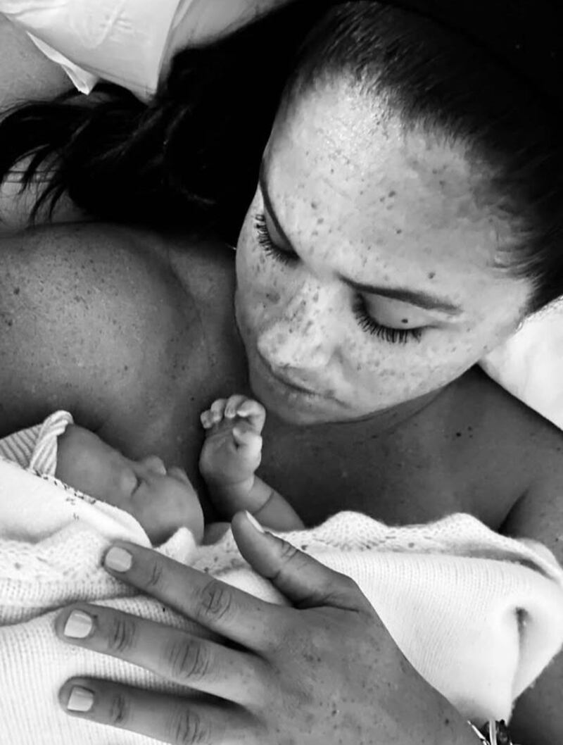 Meghan posted this picture of her newborn daughter Lilibet today