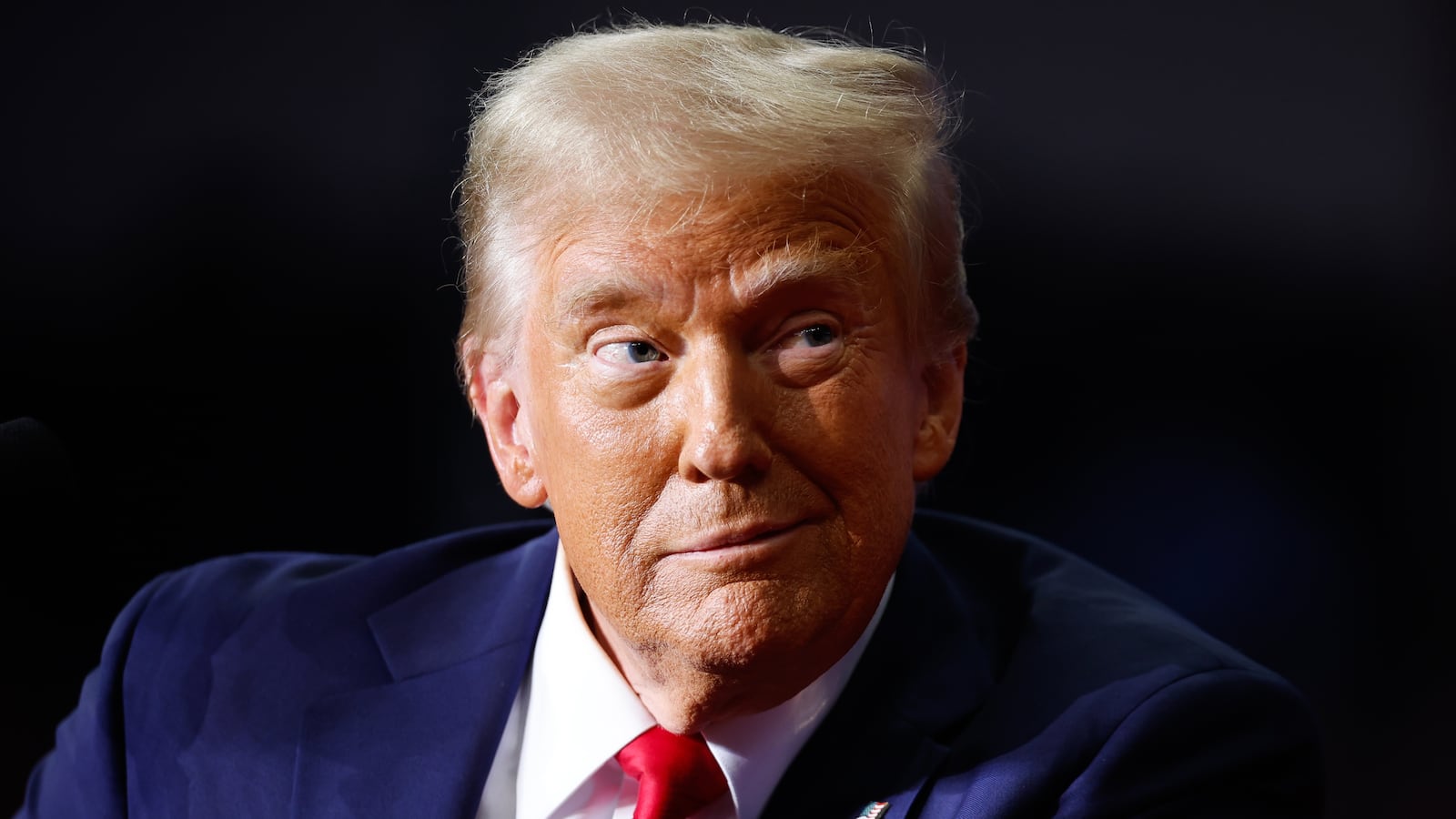 President Donald Trump holds a campaign rally at the PPG Paints Arena on November 04, 2024 in Pittsburgh, Pennsylvania.