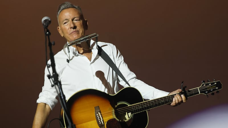 Bruce Springsteen performs at the AFI FEST 2025 Presented By Canva Opening Night "Springsteen: Deliver Me From Nowhere" Premiere at TCL Chinese Theatre on October 22, 2025 in Hollywood, California.