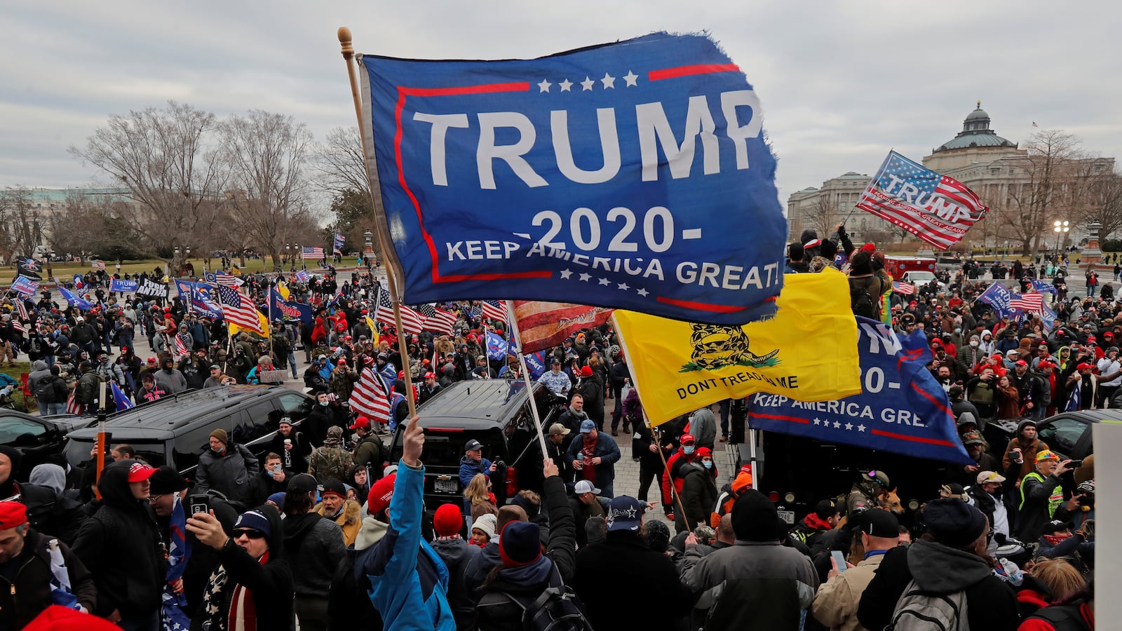 Supporters of former U.S. President Donald Trump gather at the U.S. Capitol on Jan. 6, 2021. Barry Ramey has beens sentenced to five years for pepper spraying two police officers during the Capitol riots.