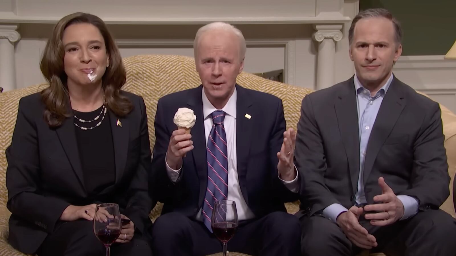 Maya Rudolph, Dana Carvey, and Andy Samberg on an episode of “Saturday Night Live.”