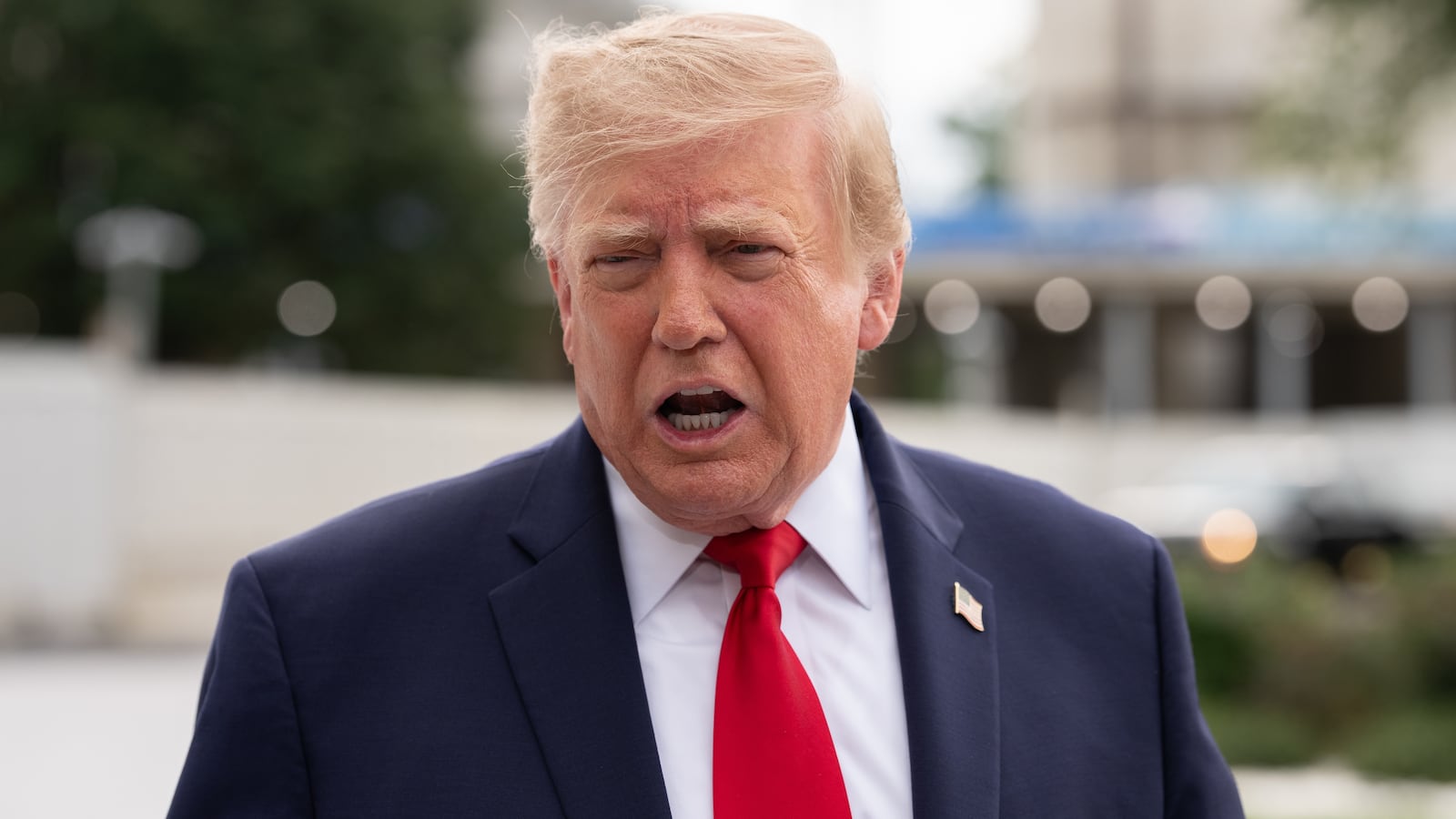 U.S. President Donald Trump speaks to the media on the South Lawn of the White House on September 26, 2026, in Washington, DC.