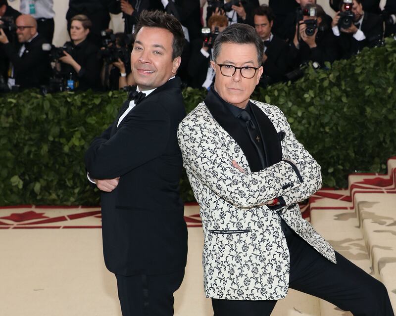 Jimmy Fallon and Stephen Colbert at the 2018 Met Gala