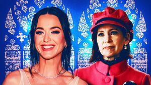 Katy Perry and Carrie Preston as Elsbeth.