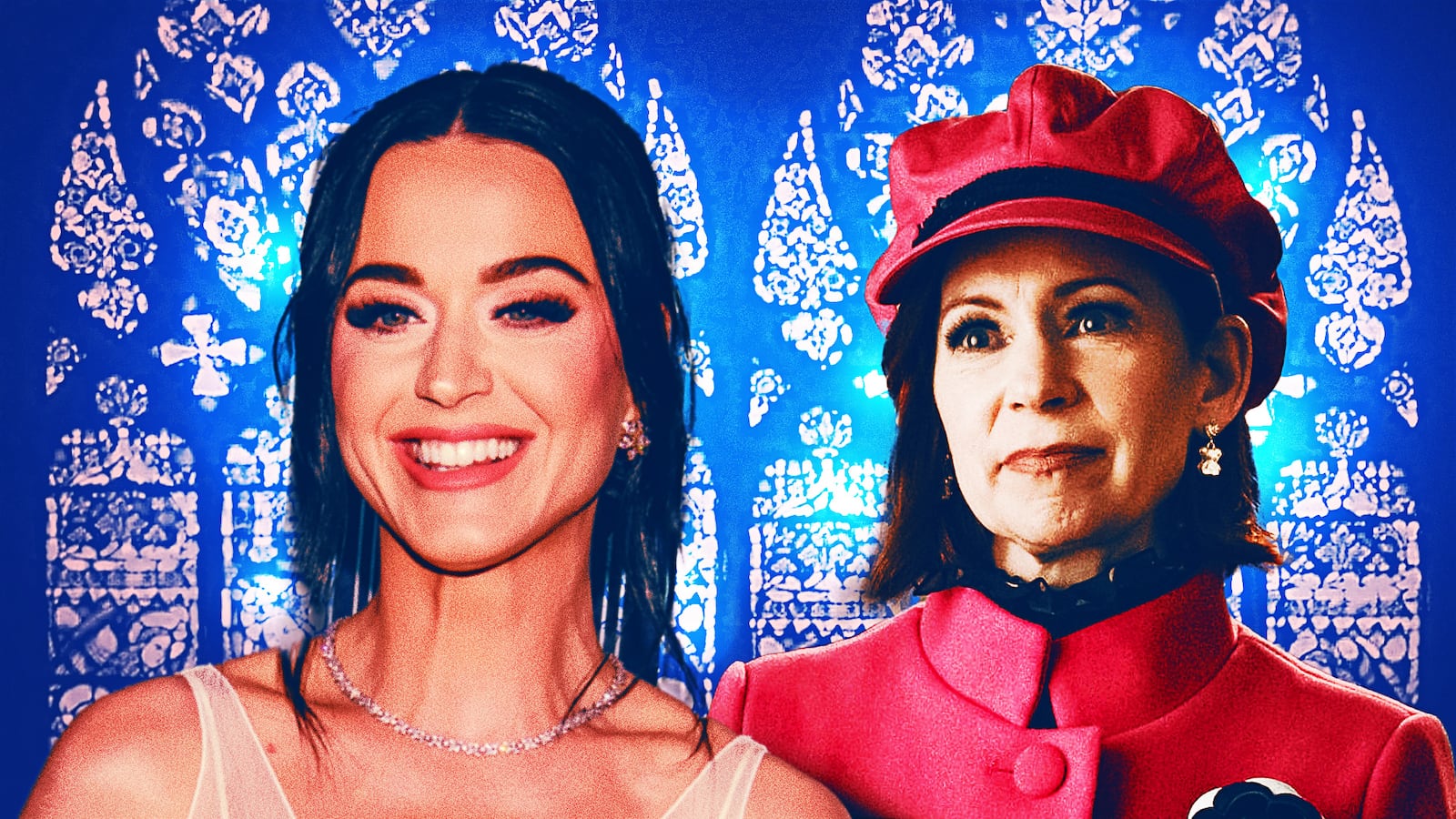 Katy Perry and Carrie Preston as Elsbeth.