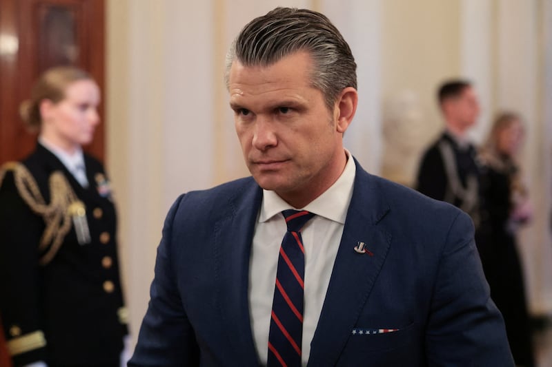 U.S. Secretary of Defense Pete Hegseth looks on ahead of a Medal of Honor ceremony at the White House in Washington, D.C., U.S., March 2, 2026. REUTERS/Jonathan Ernst