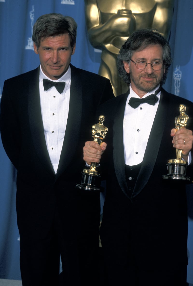 Harrison Ford and Steven Spielberg at the Oscars.