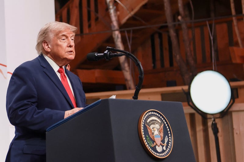 President Donald Trump holds a press conference during the G7 Summit in Evian-les-Bains, France, June 17, 2026.
