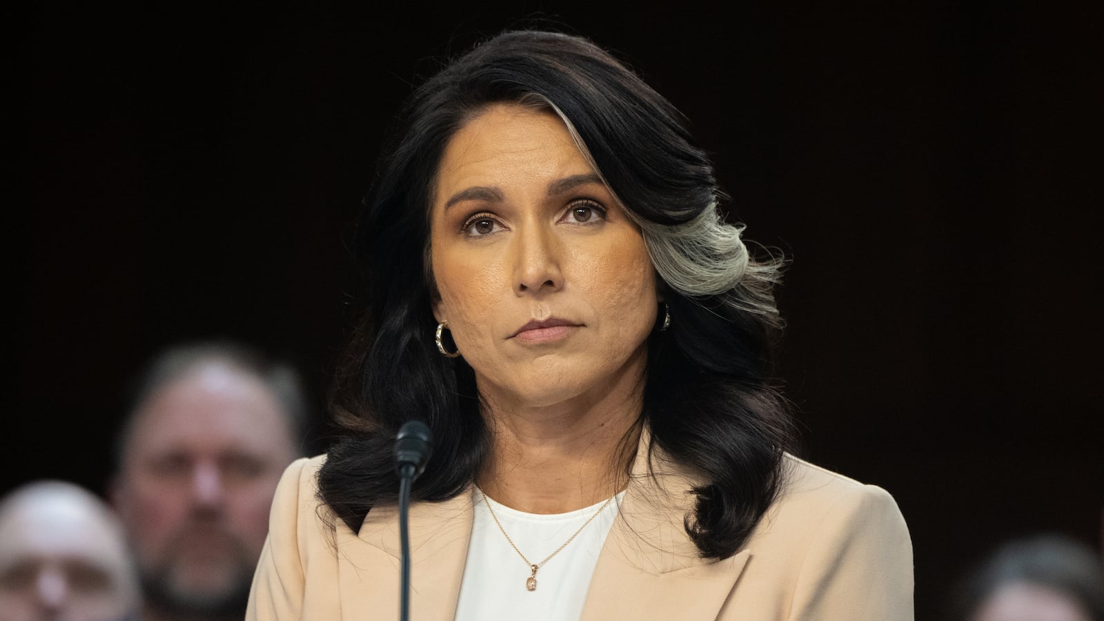 Director of National Intelligence Tulsi Gabbard testifies during a Senate Committee on Intelligence hearing "to examine worldwide threats," in Washington, DC on March 25, 2025.