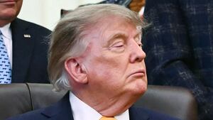 US President Donald Trump listens as US Secretary of Agriculture Brooke Rollins (R) speaks before Trump signs executive orders releated to beef processing and cattle ranchers, in the Oval Office of the White House in Washington, DC, on September 4, 2026. (Photo by Kent NISHIMURA / AFP via Getty Images)