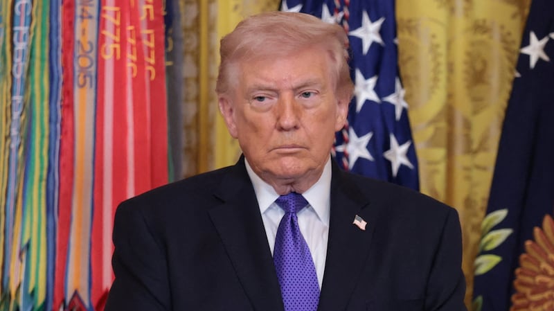 U.S. President Donald Trump attends a Medal of Honor ceremony at the White House in Washington, D.C., U.S., March 2, 2026. REUTERS/Jonathan Ernst