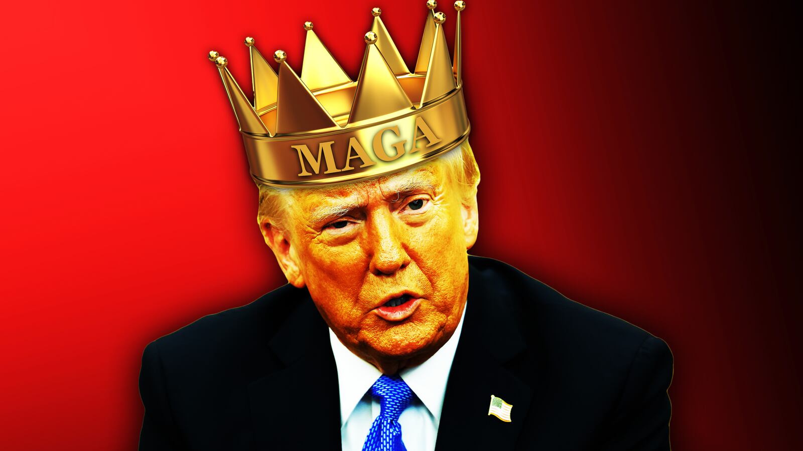 Donald Trump, MAGA king illustration