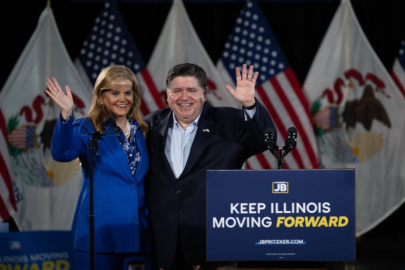 Mary Kathryn "MK" Muenster and Illinois Governor JB Pritzker.