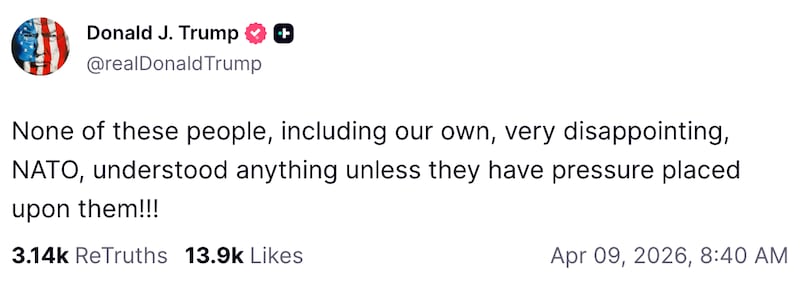 Donald Trump on Truth Social