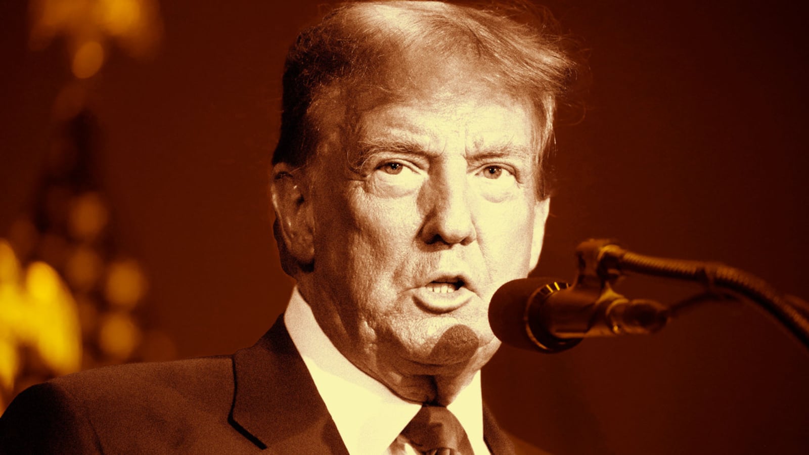 An illustration including former U.S. President Donald Trump.