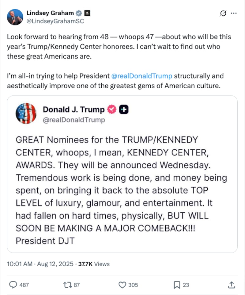 Graham tried to joke about Donald Trump serving a third term by referring to him as the 48th president, who would actually be another person.