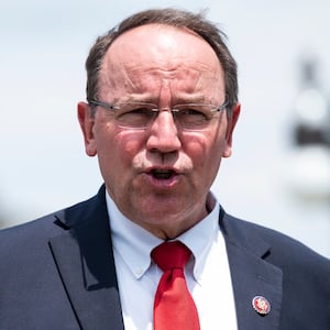 Rep. Tom Tiffany, R-Wisc., does a television news interview outside the Capitol before the vote on the George Floyd Justice in Policing Act of 2020 on Thursday, June 25, 2020.