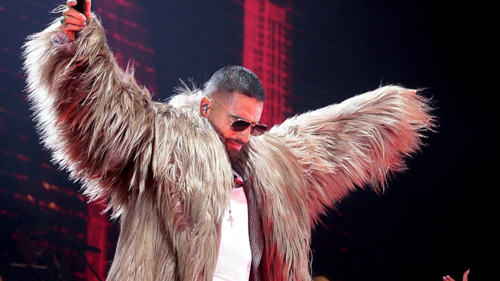 MEXICO CITY, MEXICO - AUGUST 6: Colombian singer José Luis Londoño better knows as MALUMA, performs during a concert as a part of '+ Pretty + Dirty World Tour' at Palacio de los Deportes on August 6, 2025 in Mexico City, Mexico. (Photo by Medios y Media/Getty Images)