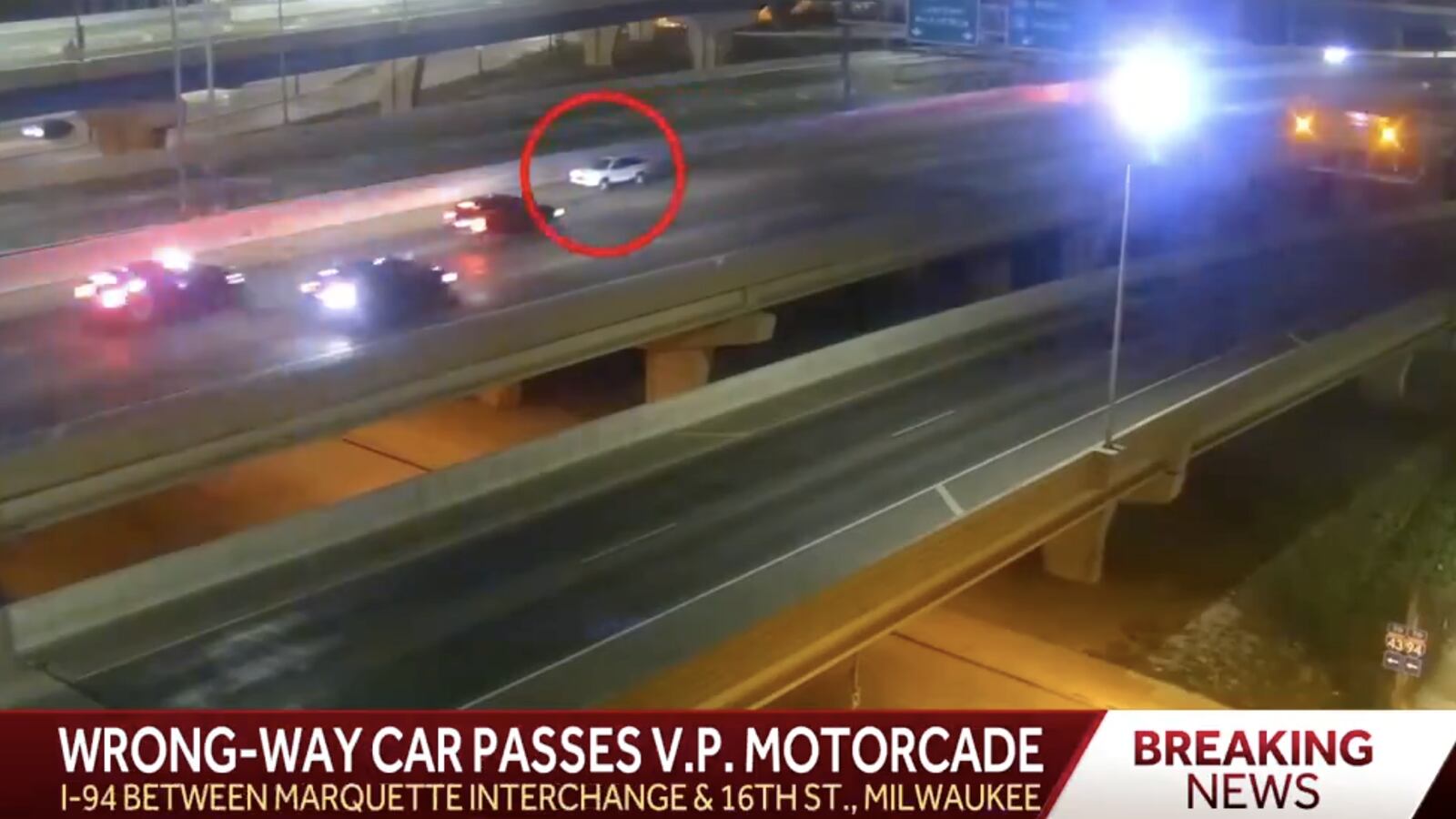 A suspected drunk driver nearly collided with Kamala Harris’ motorcade.