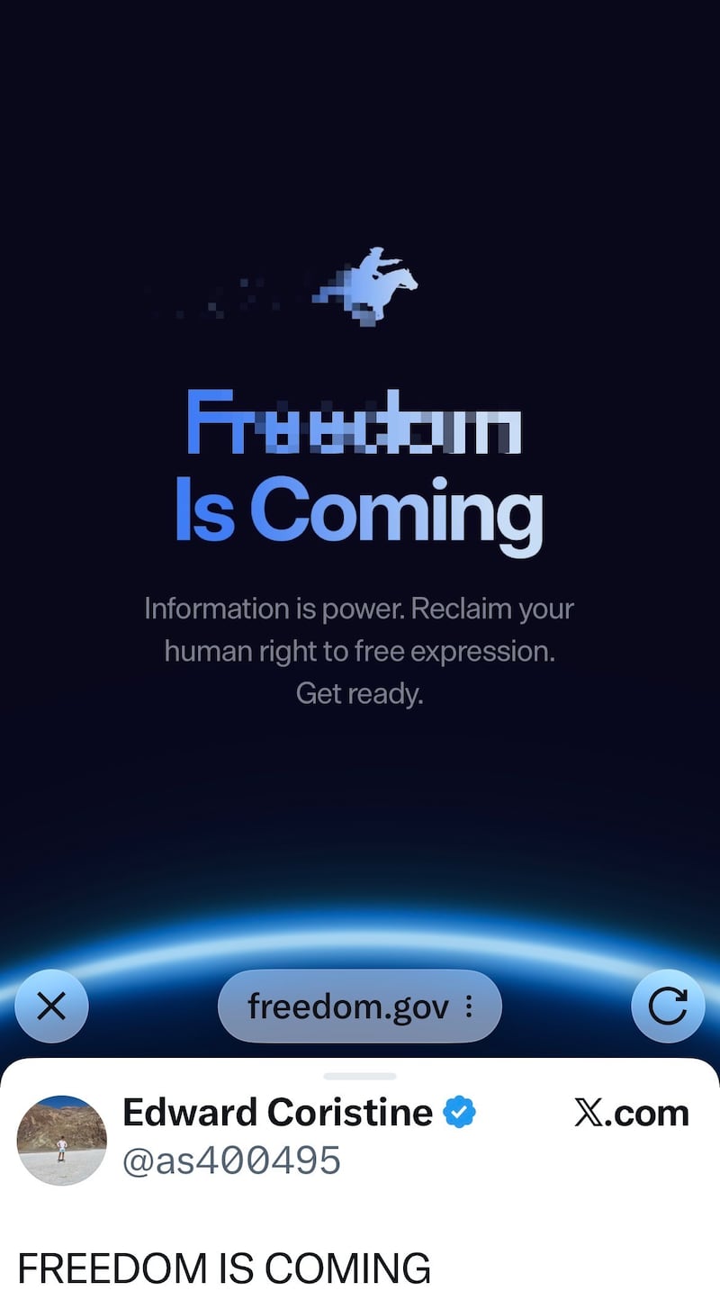 Coristine's tweet about the new portal.