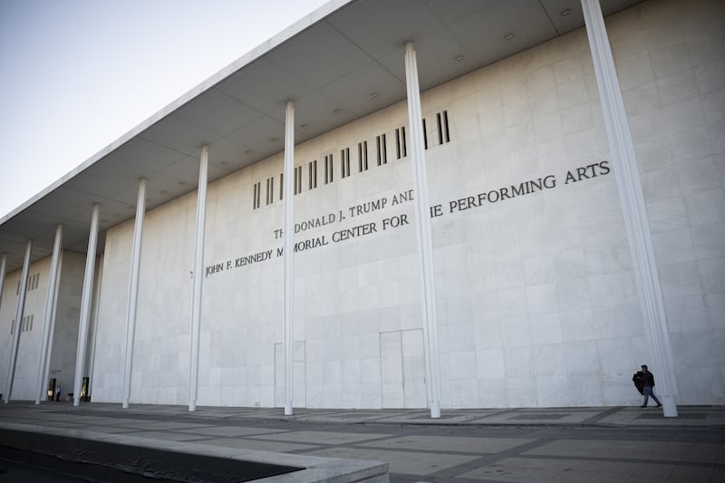 A view of the John F. Kennedy Center for the Performing Arts which was recently renamed the 'The Donald J. Trump and John F. Kennedy Memorial Center for the performing arts' in Washington, DC on December 29, 2025.