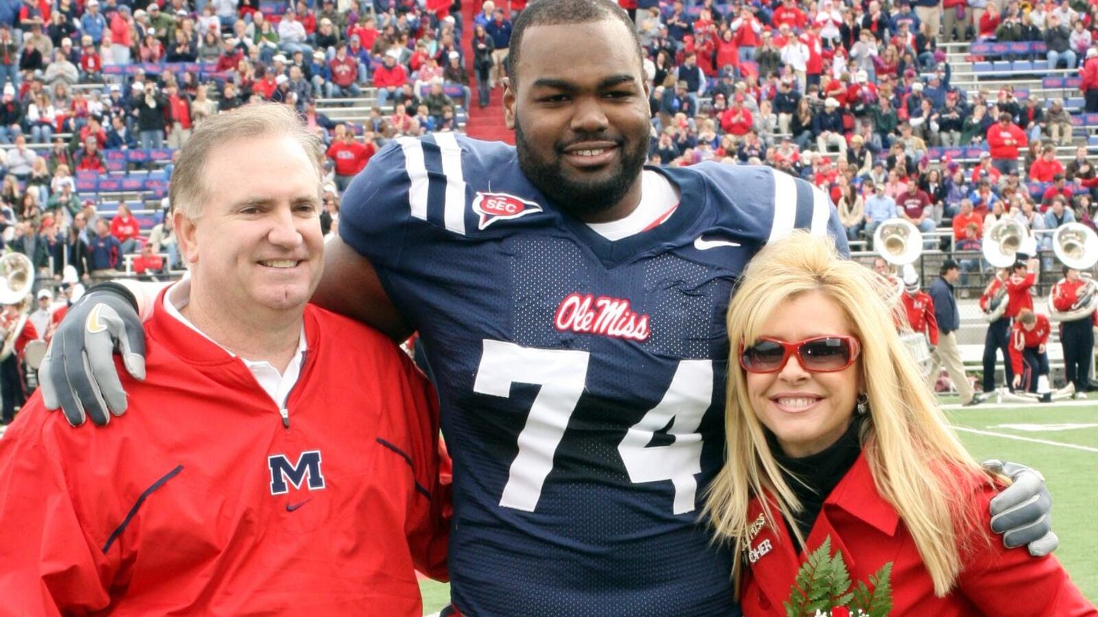 ‘The Blind Side’ subjects Sean and Leigh Anne Tuohy with Michael Oher
