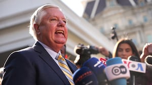 WASHINGTON, DC - FEBRUARY 28: U.S. Sen. Lindsey Graham (R-SC) speaks to reporters outside of the White House on February 28, 2025 in Washington, DC. Graham spoke on heated Oval Office meeting between Ukrainian President Volodymyr Zelensky, U.S. President Donald Trump and Vice President JD Vance. (Photo by Andrew Harnik/Getty Images)