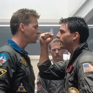 Val Kilmer and Tom Cruise in "Top Gun"