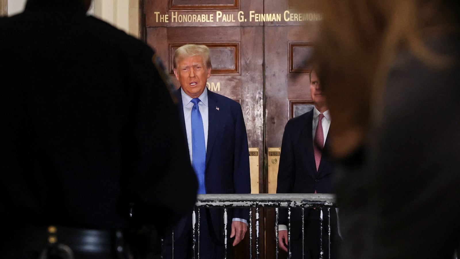 Former U.S. President Donald Trump attends the Trump Organization civil fraud trial, in New York State Supreme Court in the Manhattan borough of New York City, U.S.