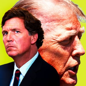 Illo illustration of Donald Trump and Tucker Carlson