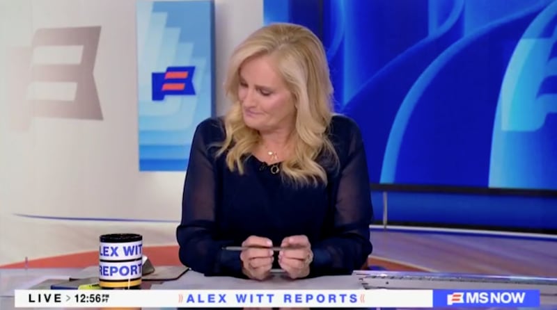 Alex Witt in tears on her final MS NOW show.