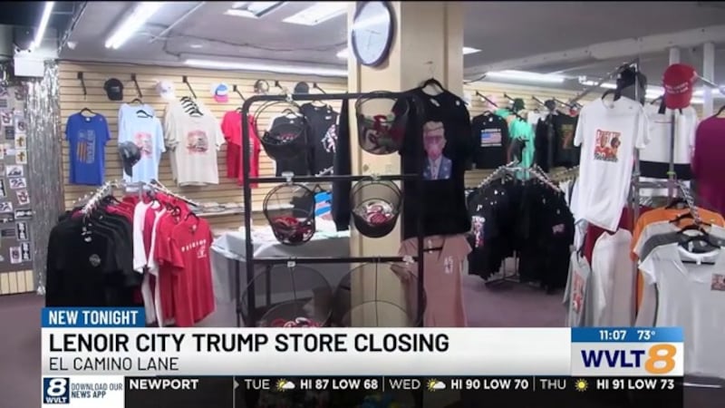 Inside the store.