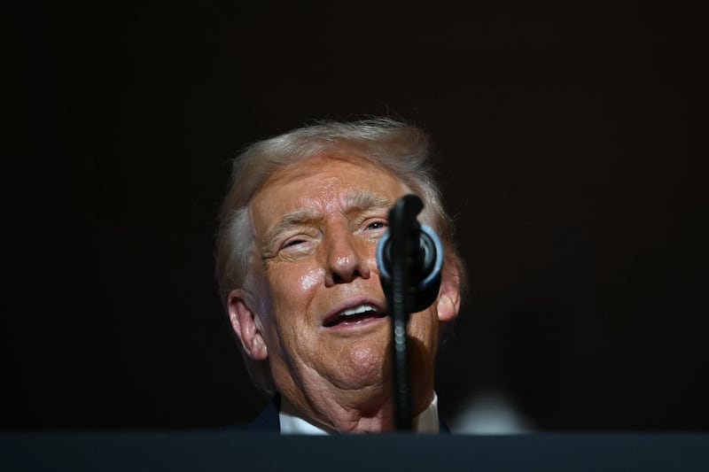 US President Donald Trump delivers remarks on the economy at Mount Airy Casino Resort in Mount Pocono, Pennsylvania, on December 9, 2025.