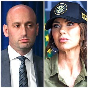 Stephen Miller and Kristi Noem