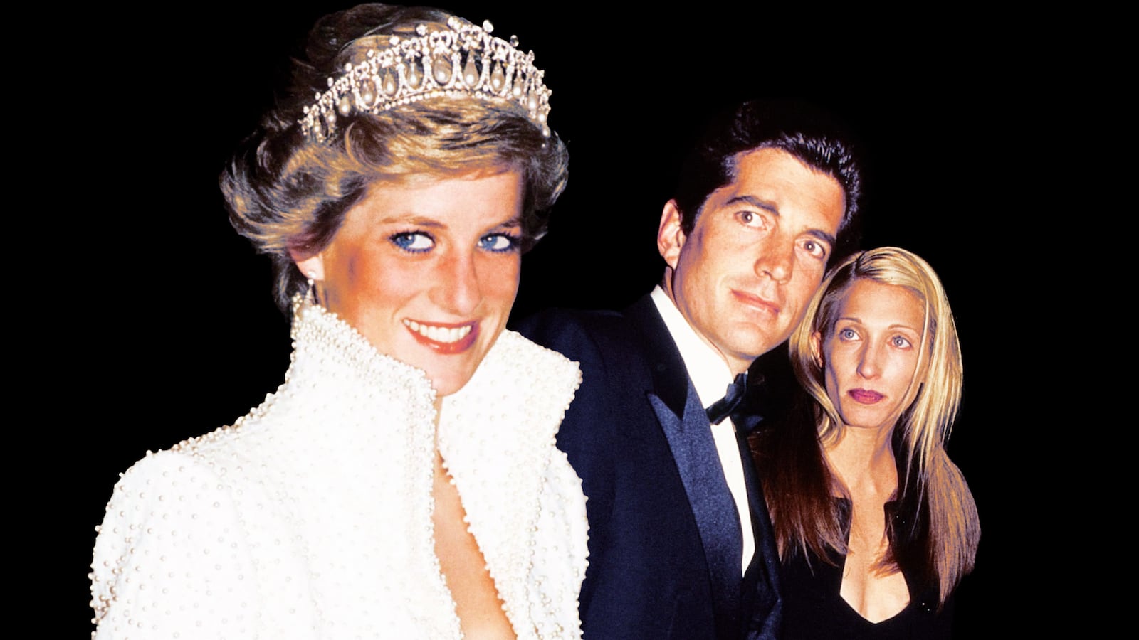 A photo composite of Princes Diana, JFK Jr., and Carolyn Bessette Kennedy.
