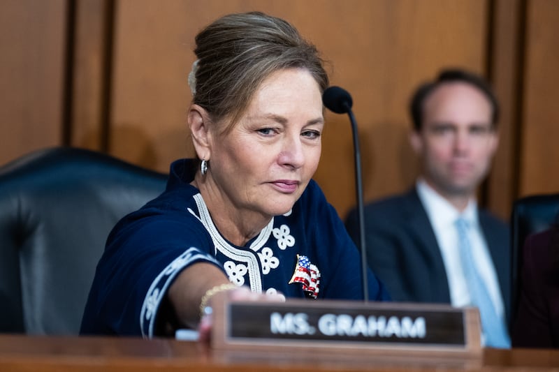Sen. Darline Graham arrives for a Senate Judiciary Committee meeting on July 23, 2026.