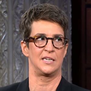 Rachel Maddow talking to Stephen Colbert
