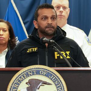 FBI Director Kash Patel speaks to the press on November 27, 2025, in Washington, D.C..