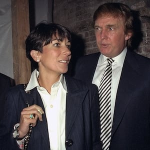 Ghislaine Maxwell and Donald Trump appear at the The 50th anniversary for both the Ford Modeling Agency and Pantene hair care products in 1997 .