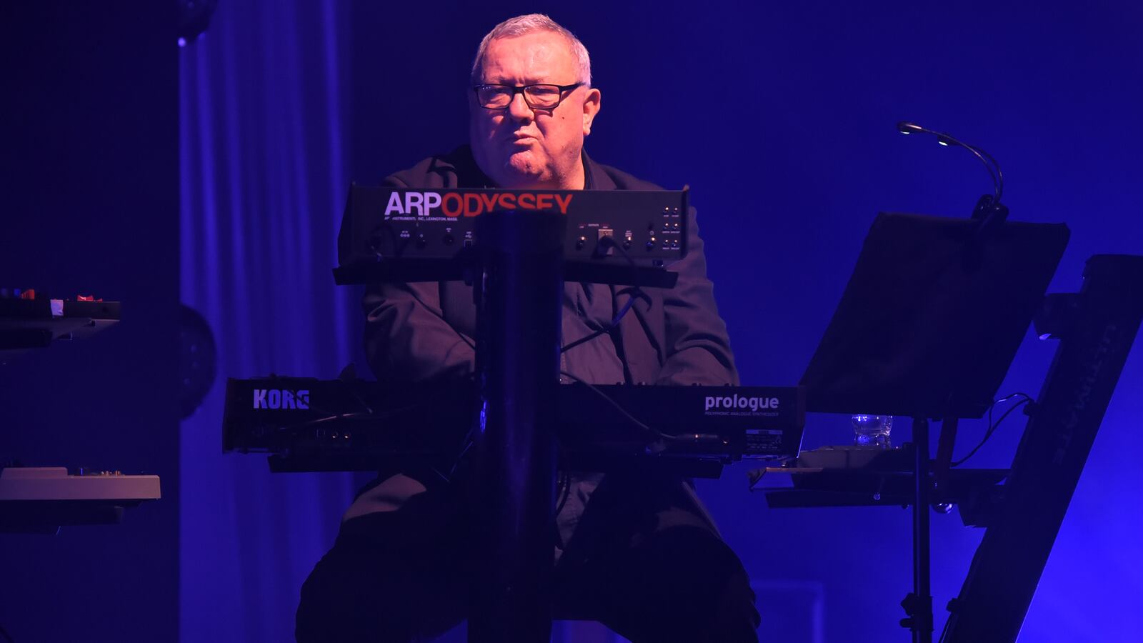 David Ball of Soft Cell performs on stage on November 16, 2021 in London, England.