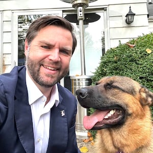 JD Vance and his family dog, Atlas