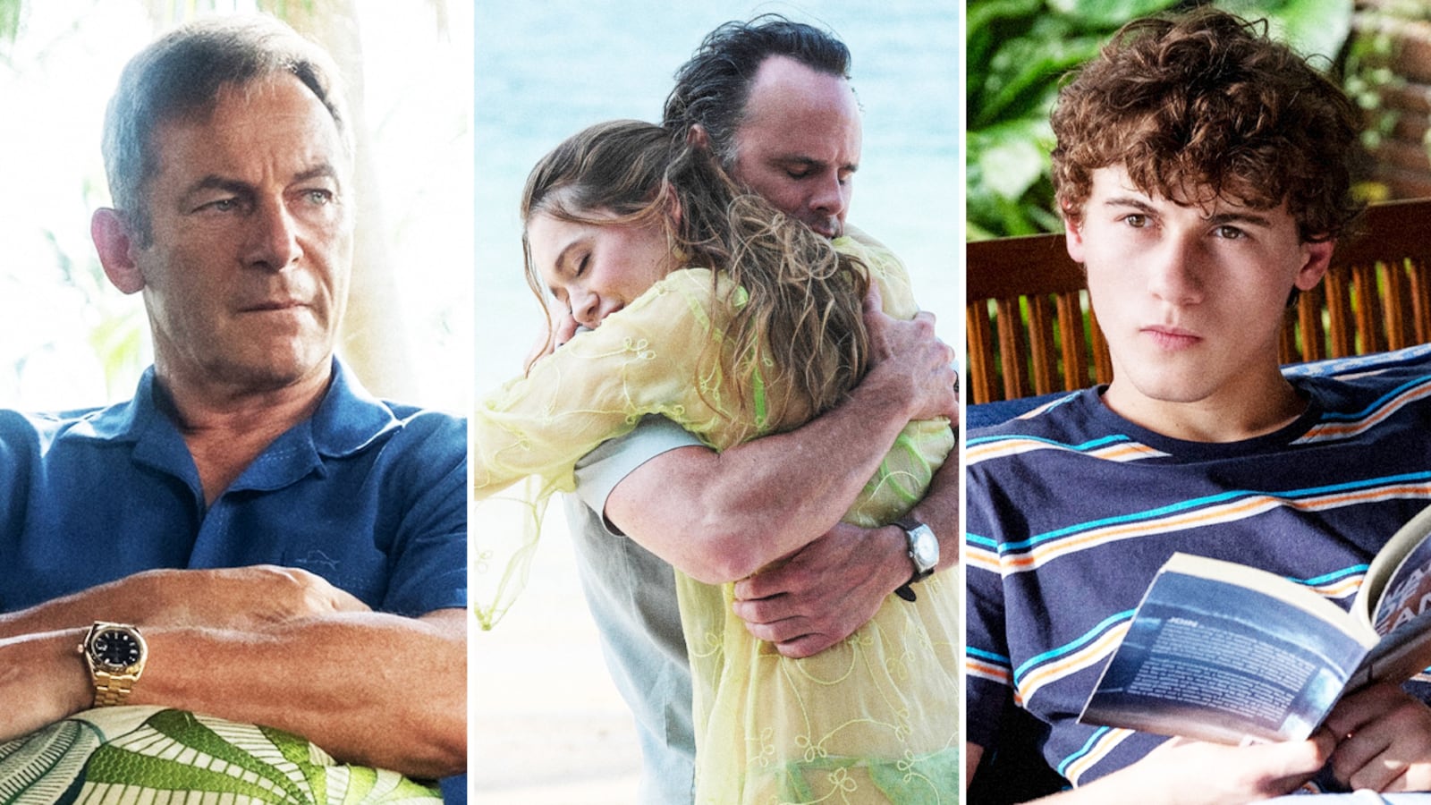 Jason Isaacs, Walton Goggins, Aimee Lou Wood, and Sam Nivola.