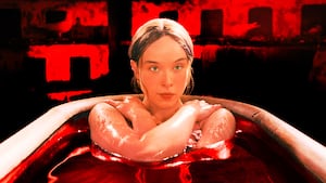 A photo illustration of Ella Beatty in Monster: The Lizzie Borden Story.