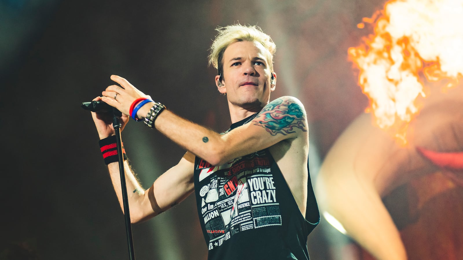 Deryck Whibley of Sum 41 in Madrid