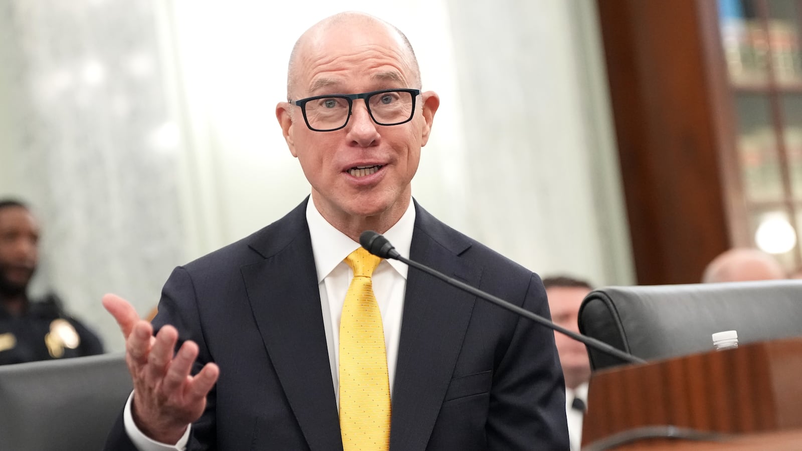 Republic Airways President and CEO Bryan Bedford testifies during his nomination hearing to be Administrator of the Federal Aviation Administration (FAA) before the Senate Committee on Commerce, Science, and Transportation