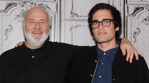 Director Rob Reiner and his son Nick Reiner attend AOL Build Presents: "Being Charlie" at AOL Studios In New York on May 4, 2016 in New York City.
